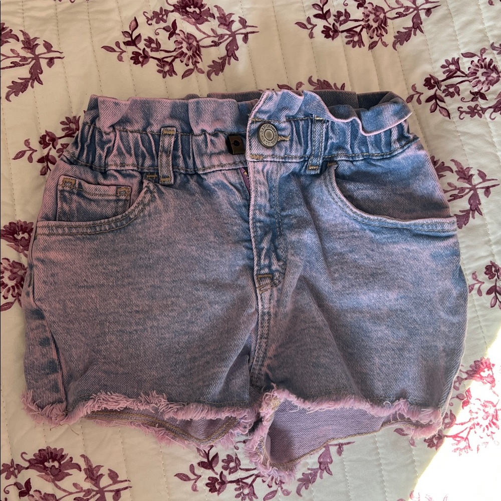 Purple Denim Shorts